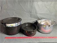 Three pieces of cookware