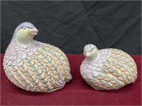 Vintage Hand Painted Toyo Quail Figurines