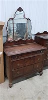 Vintage Rough Dresser w/ Mirror 40"w