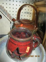 3 Pcs. of Handmade Pottery-Teapot,Mug & Bowl
