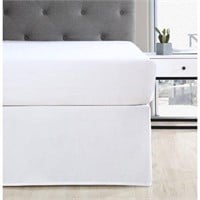 Mainstay Pleated White Solid Polyester Bedskirt