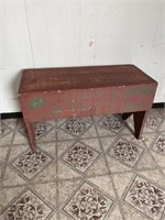Primitive Shabby burgundy and green bench/plant