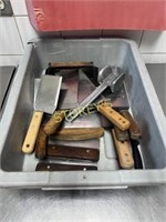 Bus Bin w/ Asst Grill Flippers, Steak Weight &