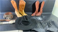 Leather Vest, Cowboy Boots, Cowboy Hat, Belts