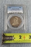 1829 Capped Bust Half Dollar- Large Letters