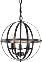 NEW $74 Globe Chandelier w/3 Lights