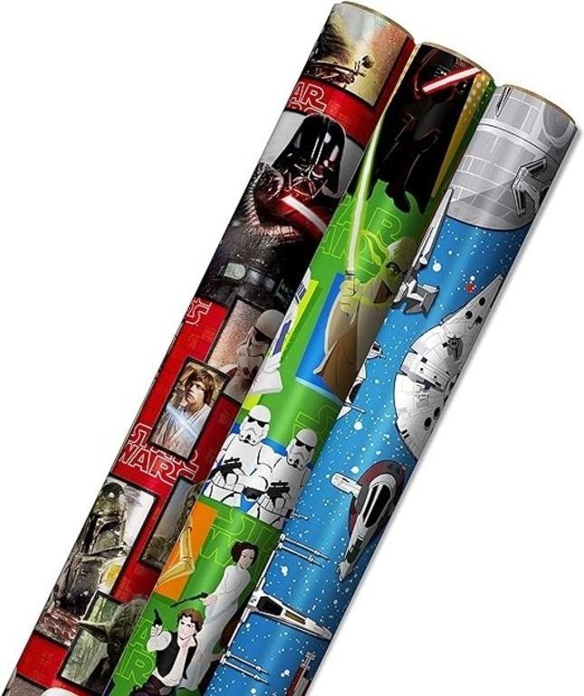 Hallmark Star Wars Wrapping Paper With Cut Lines
