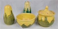 Shawnee Corn Pottery / Lid Repaired & Misc Pc