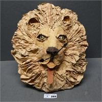 Paper Mache Lion Head Clock