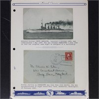 US Stamps Naval Cancel USS Charlotte plus Postcard