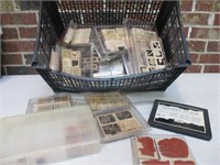 Lot of Stamps & Crafting Supplies in Crate