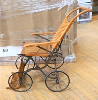 Vintage wicker baby stroller