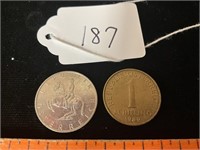 Silver Australia 5 Shilling & 1 Shilling Coin