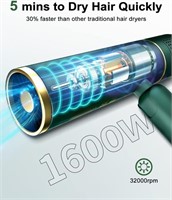 7MAGIC Fast-Drying Hair Dryer  Green  Foldable