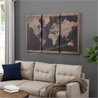 Firstime & Co Antiquated World Map Canvas 3 Piece