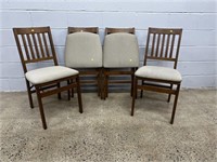 Set of 4 Folding Upholstered Card Table Chairs