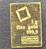 24K, 1 G, Gold bar