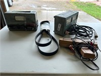Brand new belts, vintage battery chargers