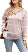 Womens Casual Hoodies Striped Pullover L
