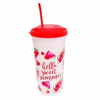 New Summer Tumbler with Straw, 7.5 oz.