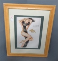 Framed and double matted Vargas print. Measures: