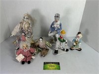 Porcelain Clown Statues and Dolls