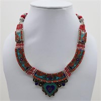 Tibet Natural Stone Tribal Queen Royal Necklace