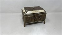 Antique Middle Eastern Bone & Bronze Trinket Box