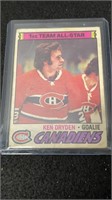 Early 1977 Ken Dryden #100 Hockey Card