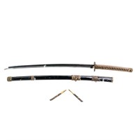 Old Modern Japanese Temple Samurai Katana Sword