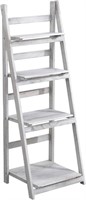Babion Foldable Plant Shelf, White Ladder Shelf,