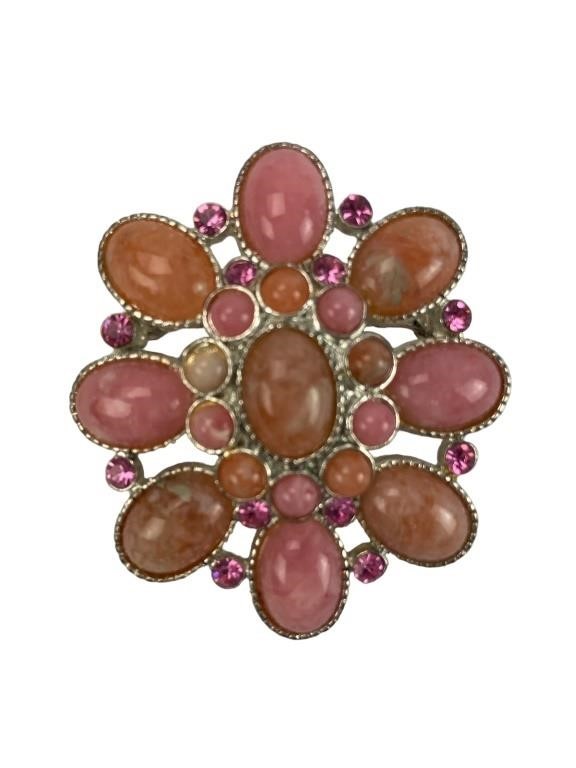 Vintage Pink Stone Brooch