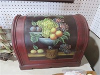 WOOD TRUNK W/ FRUIT PAINTING