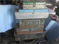 6 metal tool boxes & ammo boxes &