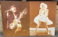Printed canvas pictures of Marilyn Monroe & Elvis.