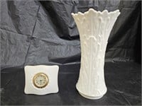 Lenox Ivory China Vase and Clock