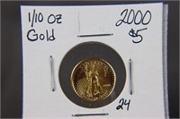 2000 American Gold Eagle $5 1/10oz