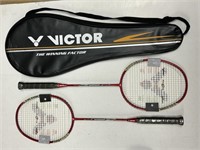 2 Victor Badminton Rackets, RRP $79.95, Arrow