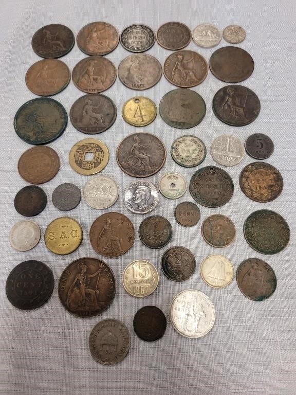Early Lot of Foreign Coins- 1800's & Early 1900's