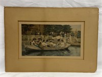 Antique Boat Party Print by Edmund Blair Leighton