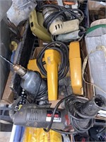 corded tools including drill grinder and saw