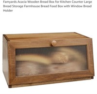 MSRP $38 Acacia Wood Bread Box