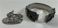 Motor Cycle Watchband & Crazy Horse Pendant
