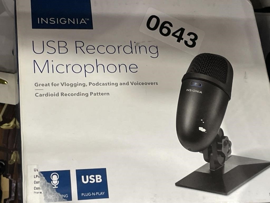 INSIGNIA USB RECORDING MICROPHONE RETAIL $40