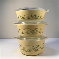 SET 3 SHENANDOAH PYREX CASSEROLE DISHES