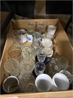 Assortment of glass ware.