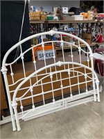 Iron Queen bed with rails and supports