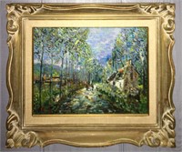 Impressionist Oil On Canvas Landscape, E. Valin