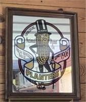 Framed Mirrored Planters Peanuts Sign