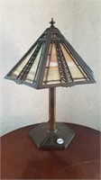 CARAMEL SLAG GLASS TABLE LAMP
